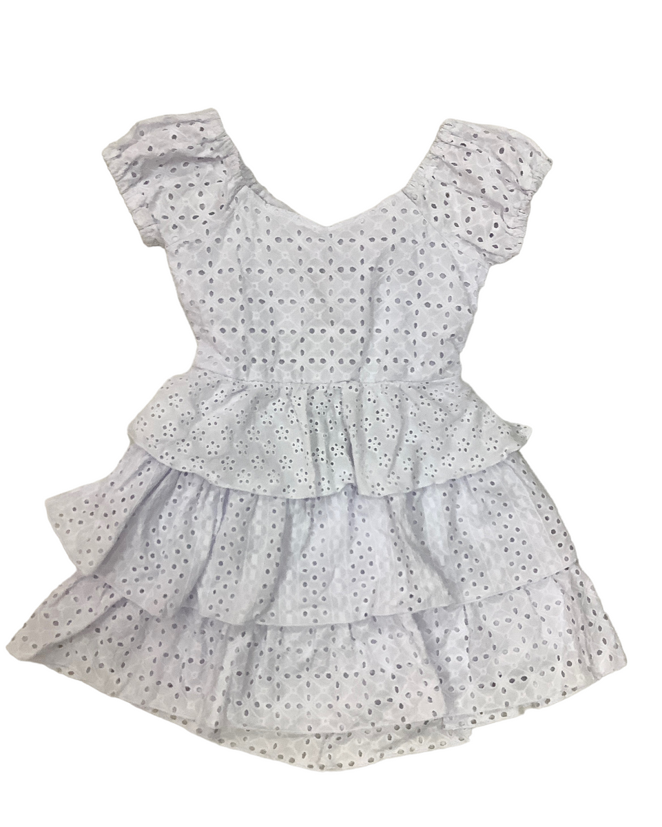 Flowers by Zoe Girls White Eyelet Open Back Dress LilSwimmas