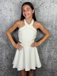 girls halter dress Dellyerishop Girls Halter Neck Summer Dress Ruffle Tiered Swing Sleeveless  Sundress Flowy A Line Mini Dresses for 5-14 Years