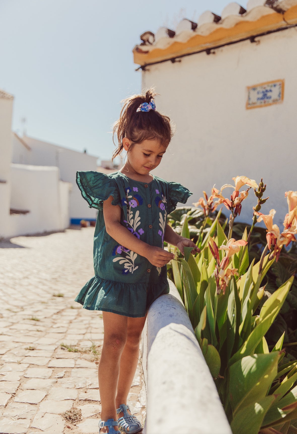 Louise Misha Girls Tuscan Green Vania Dress LilSwimmas Louise Misha Girls Tuscan Green Vania Dress LilSwimmas