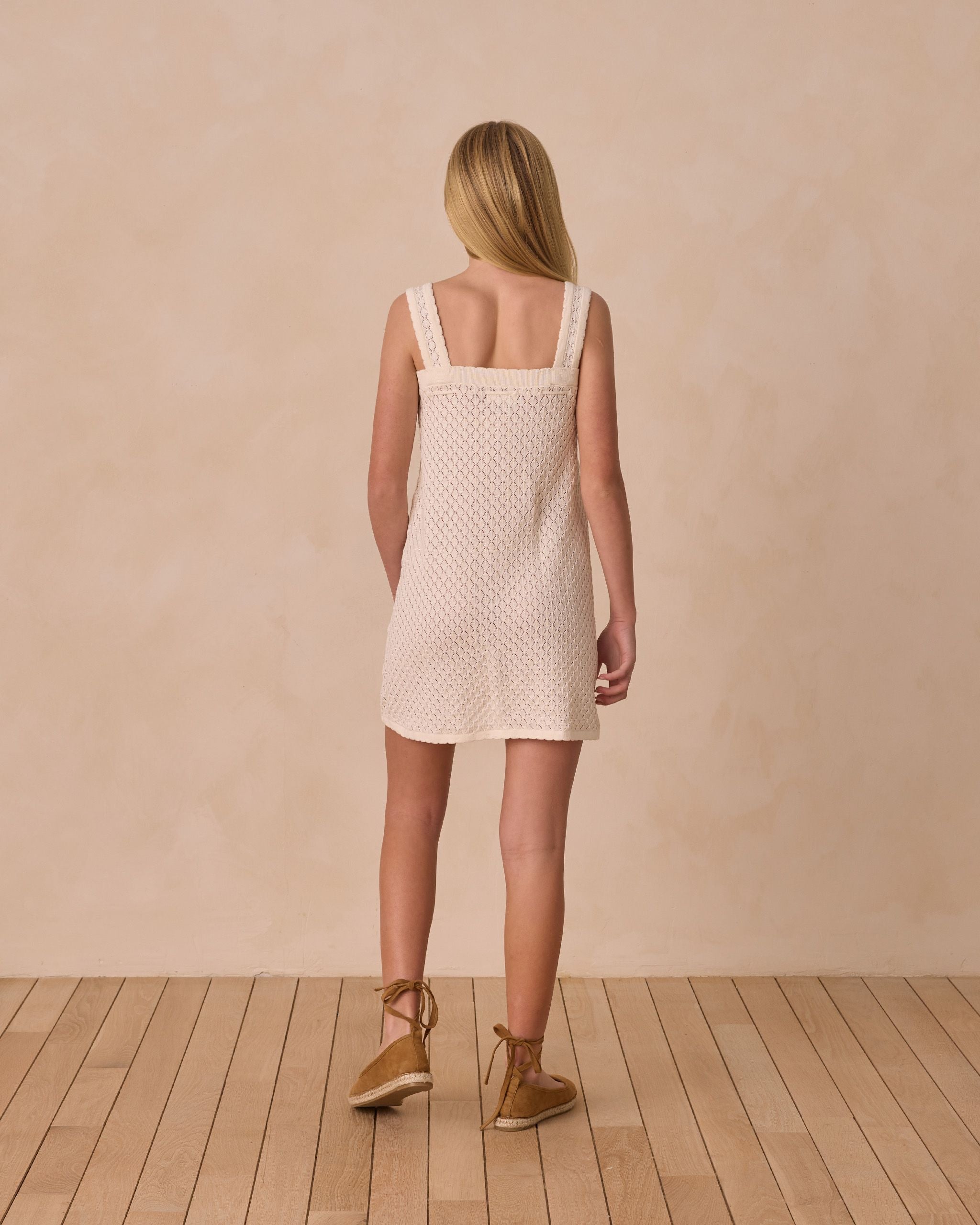 Rylee & Cru Girls Ivory Crochet Tank Mini Dress Rylee & Cru Girls Ivory Crochet Tank Mini Dress