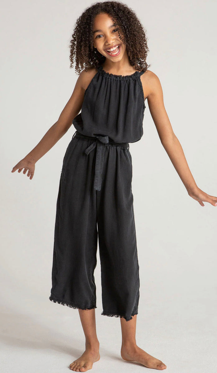 Bella Dahl Girls Vintage Black Frayed Wide Neck Jumpsuit FINAL SALE ...