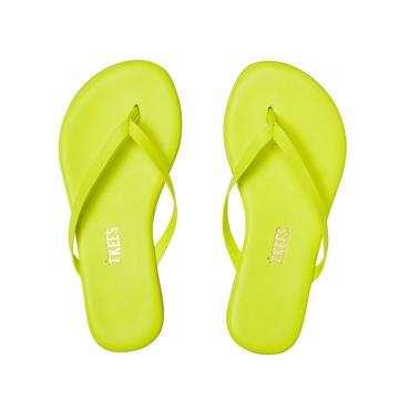 Tkees Girls Neon Yellow Flip Flops1